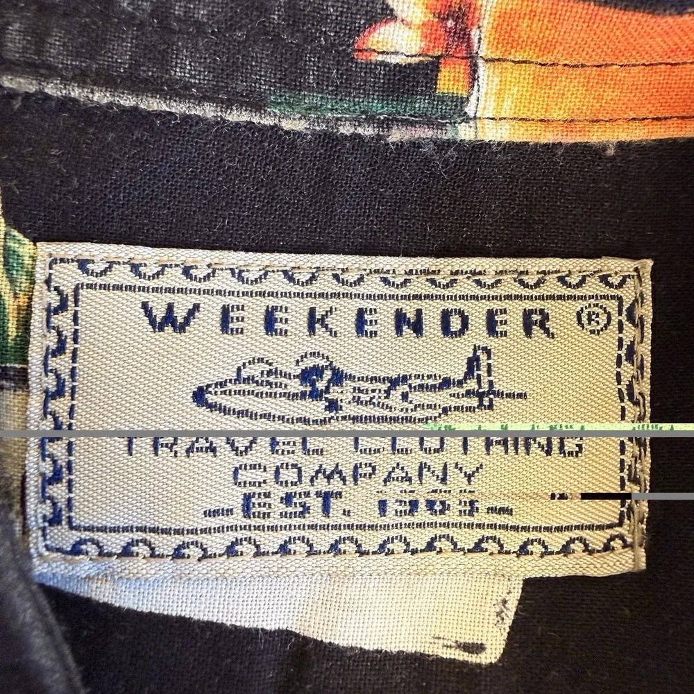Weekender Traveler Men's VTG Novelty Mixed Drinks SS Button Up Black Multi XL